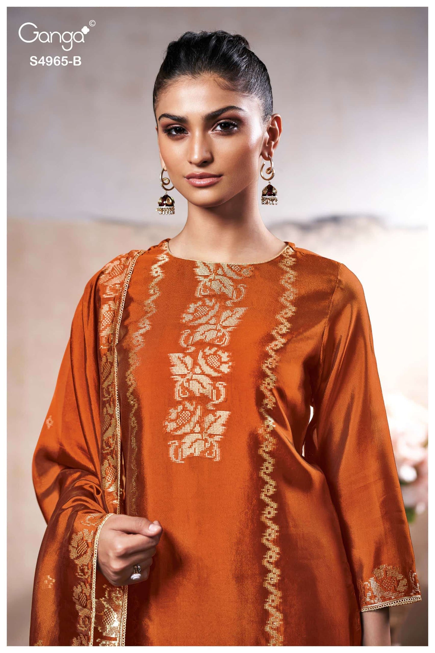 Ganga Fashion Piyelika 4965 Woven Silk Jacquard Dress Material