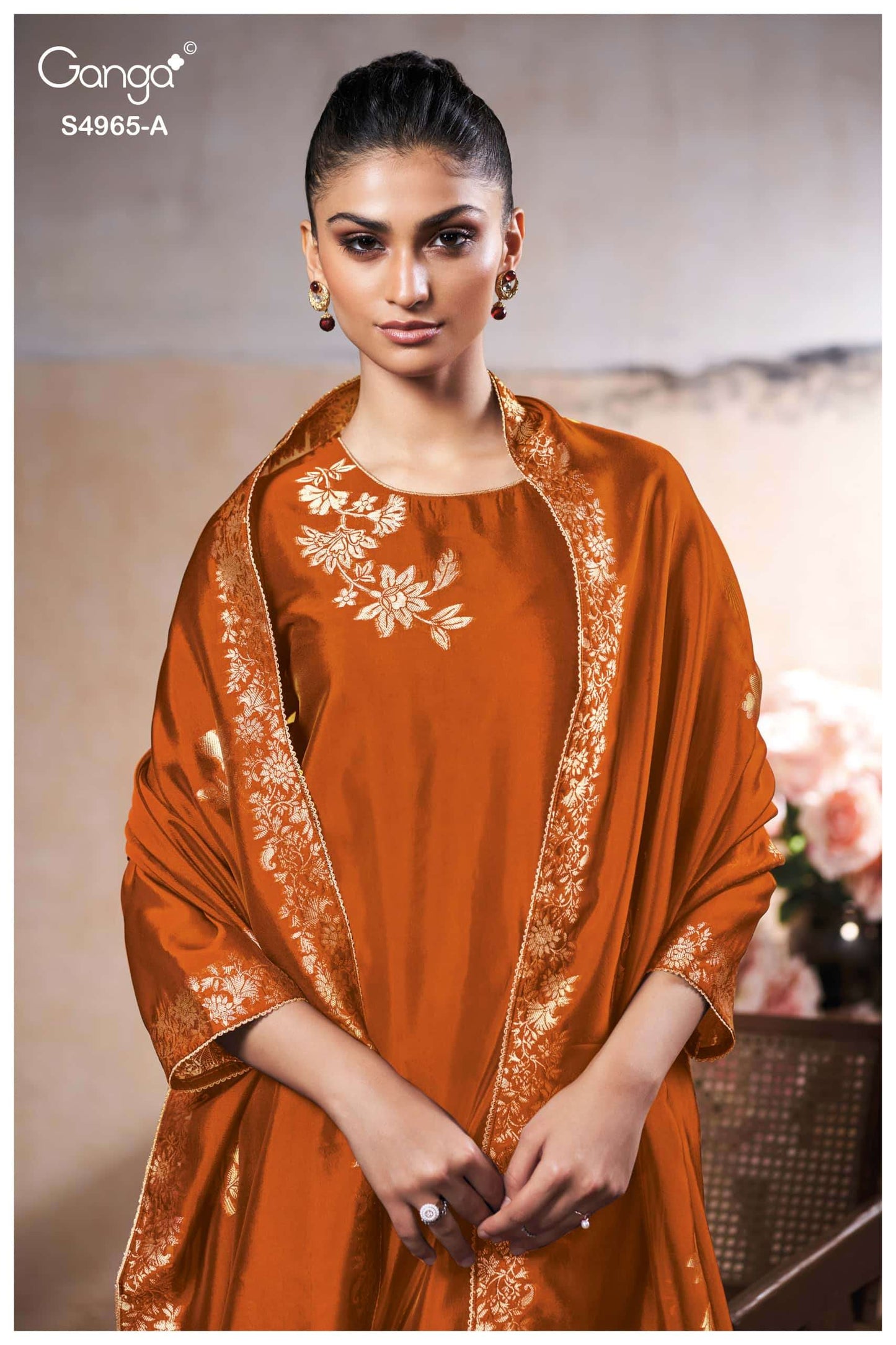 Ganga Fashion Piyelika 4965 Woven Silk Jacquard Dress Material