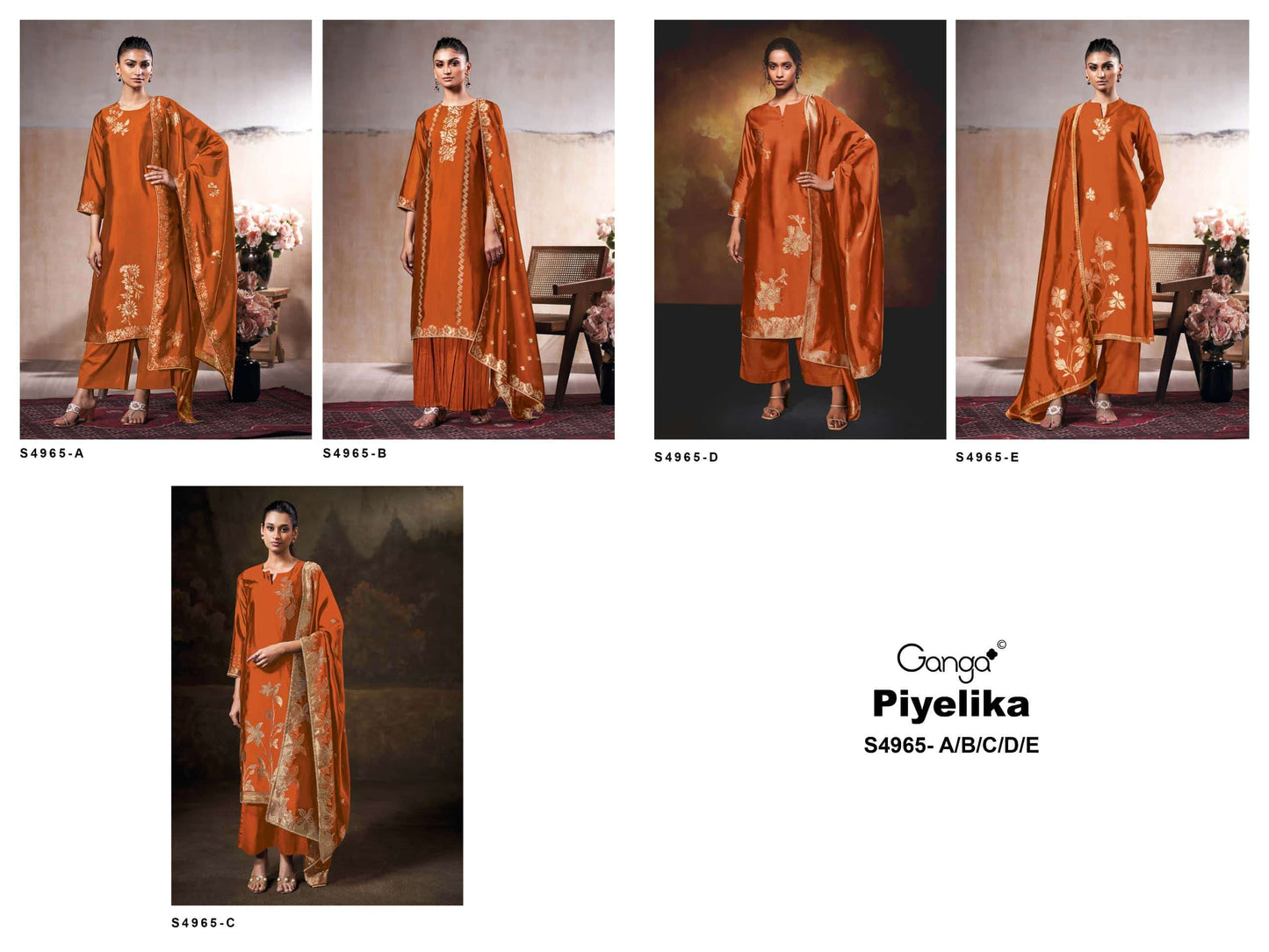 Ganga Fashion Piyelika 4965 Woven Silk Jacquard Dress Material