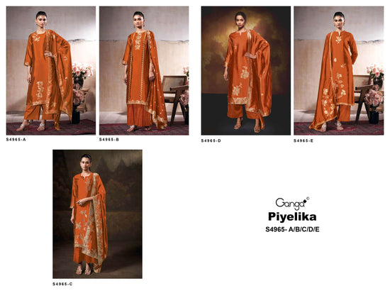 Ganga Fashion Piyelika 4965 Woven Silk Jacquard Dress Material