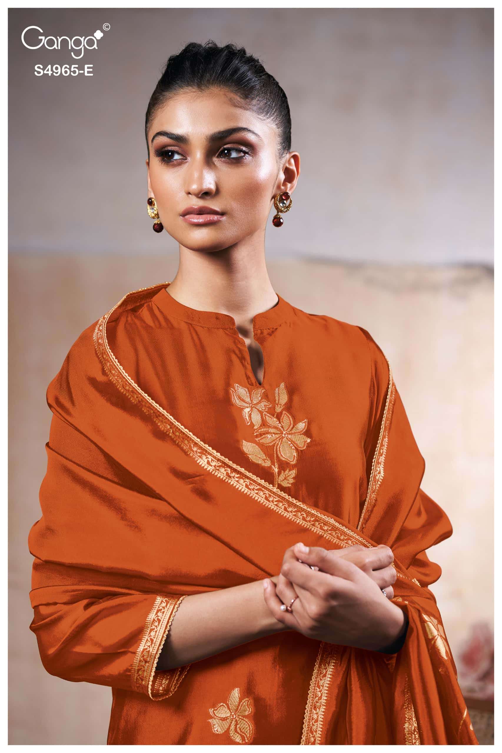 Ganga Fashion Piyelika 4965 Woven Silk Jacquard Dress Material