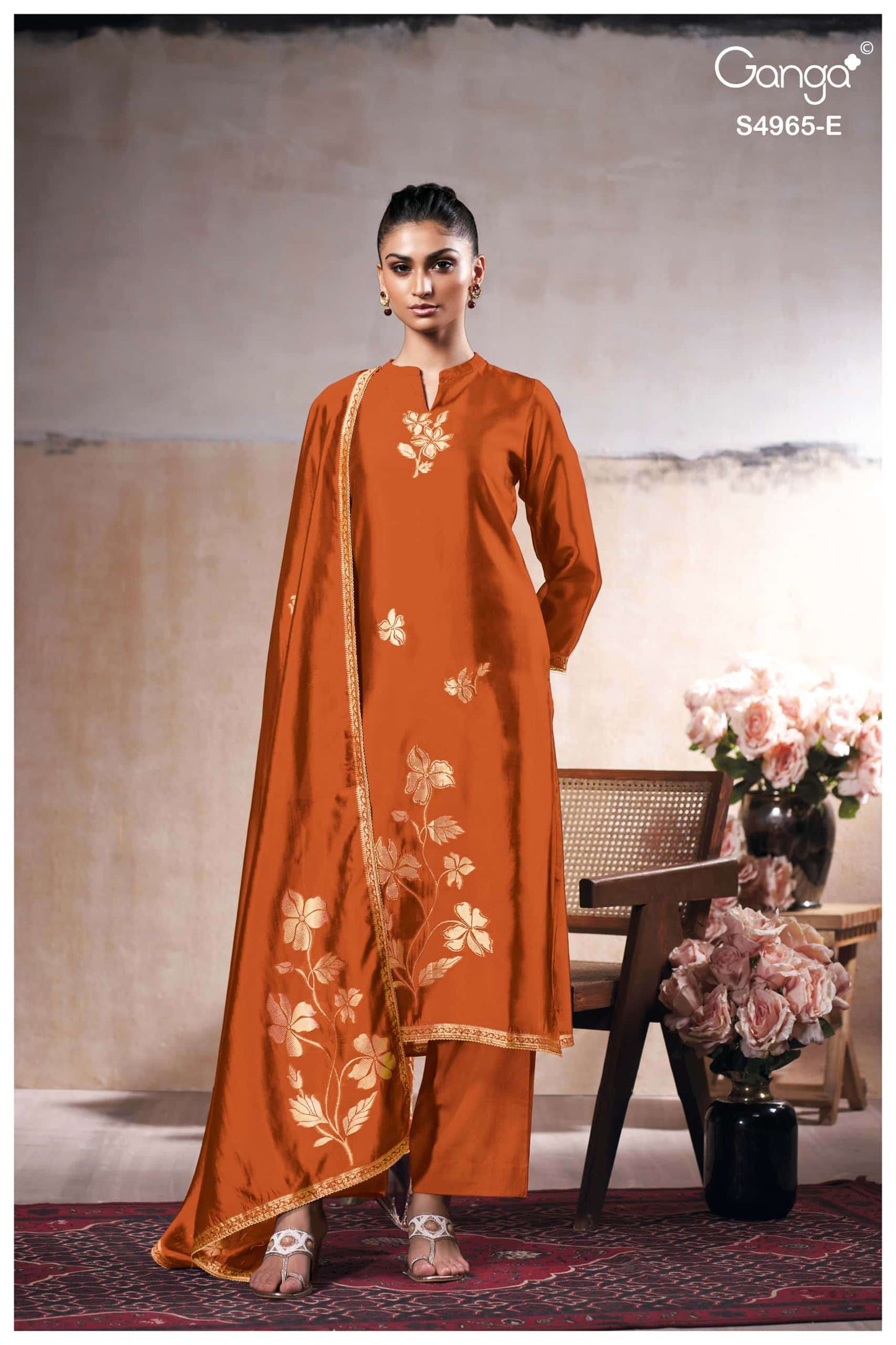 Ganga Fashion Piyelika 4965 Woven Silk Jacquard Dress Material