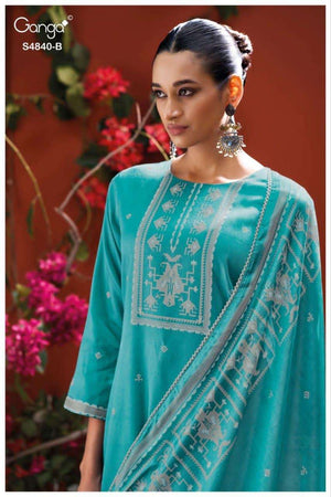 Ganga Fashion Pranvya 4840 Cotton Printed Dress Material - Amrah Wholesale