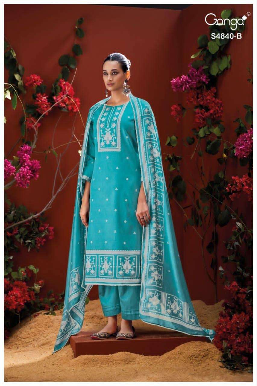 Ganga Fashion Pranvya 4840 Cotton Printed Dress Material - Amrah Wholesale
