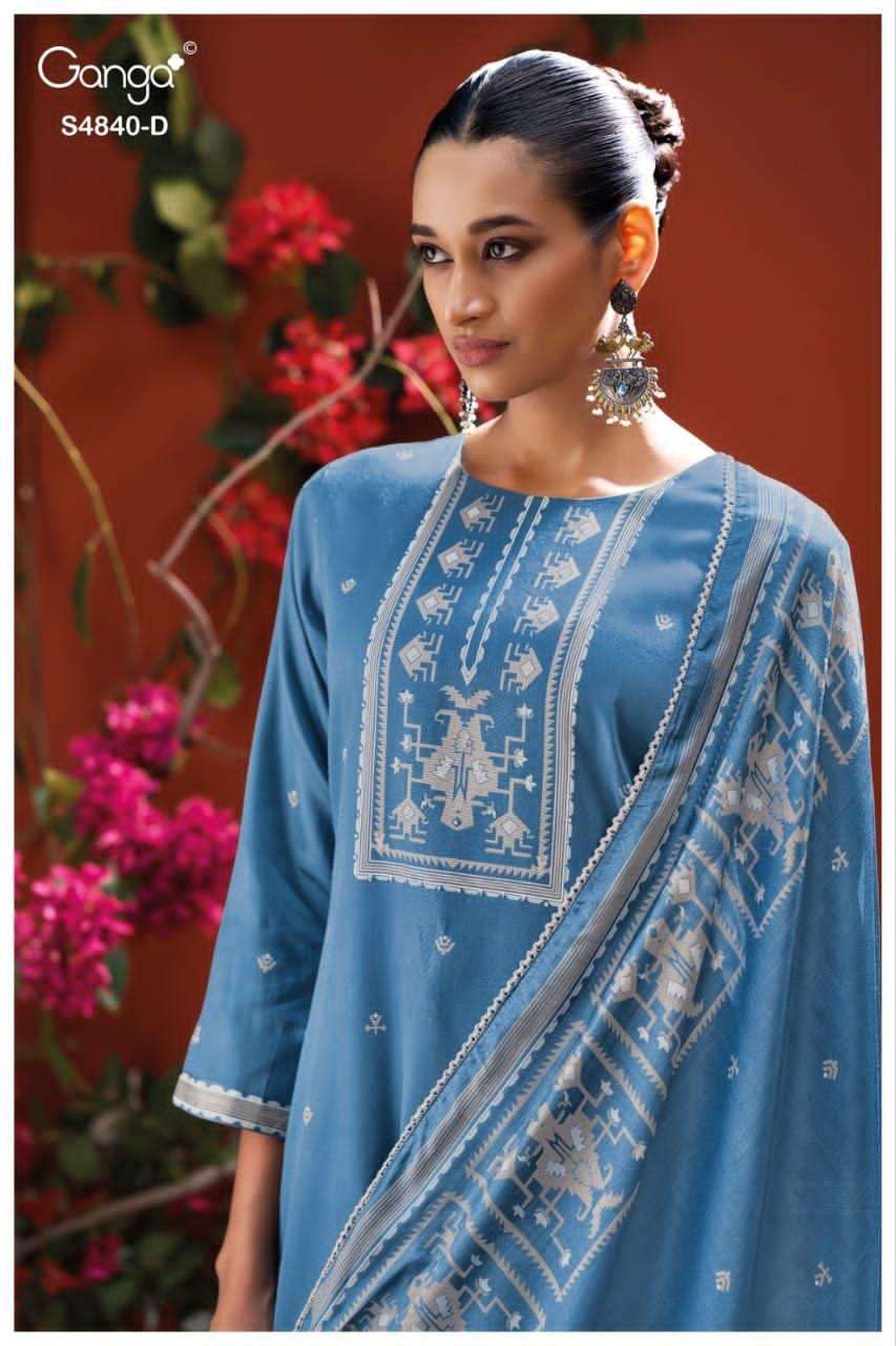 Ganga Fashion Pranvya 4840 Cotton Printed Dress Material - Amrah Wholesale