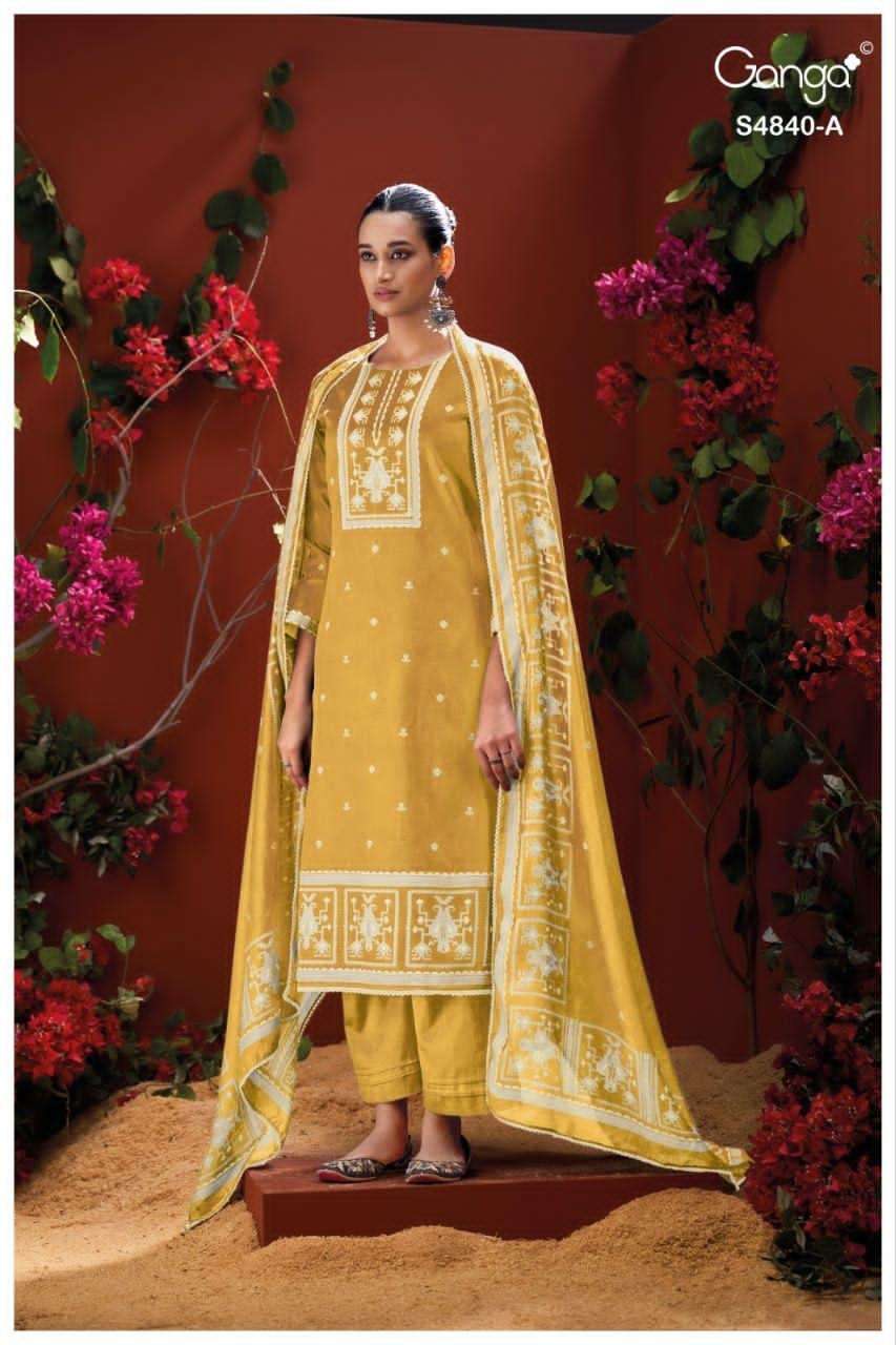 Ganga Fashion Pranvya 4840 Cotton Printed Dress Material - Amrah Wholesale
