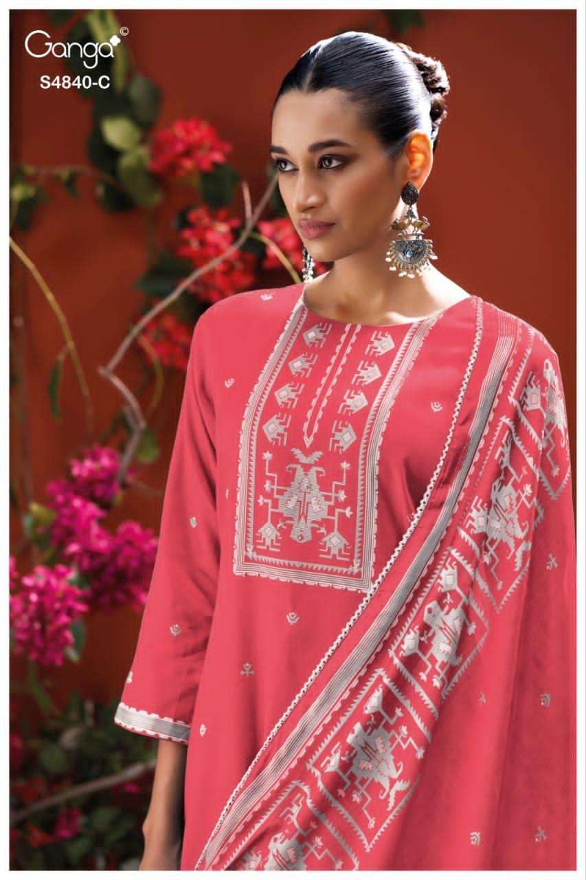 Ganga Fashion Pranvya 4840 Cotton Printed Dress Material - Amrah Wholesale