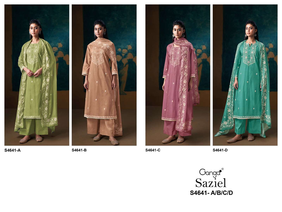 Ganga Fashion Saziel 4641 Premium Cotton Dress Material