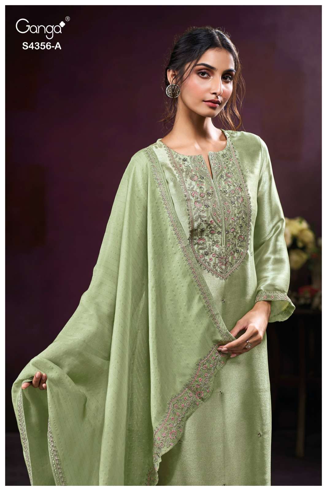 Ganga Fashion Tveya 4356 Pure Bemberg Silk Dress Material