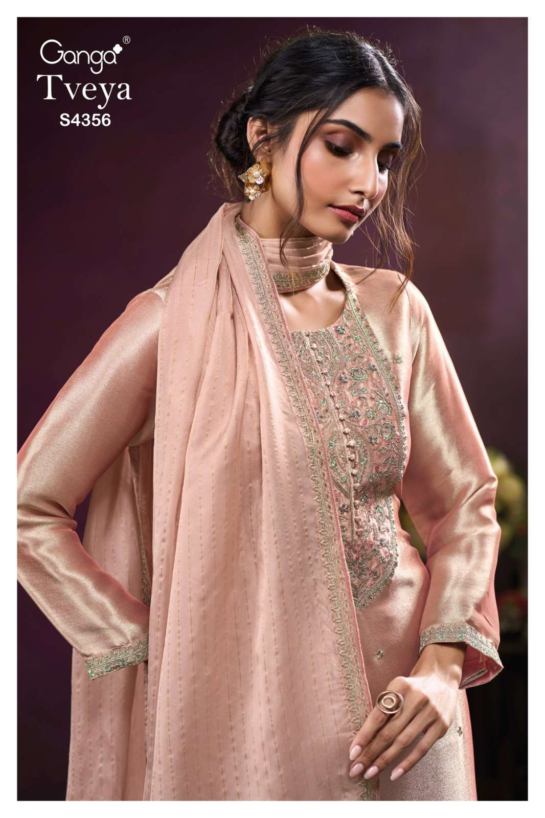 Ganga Fashion Tveya 4356 Pure Bemberg Silk Dress Material