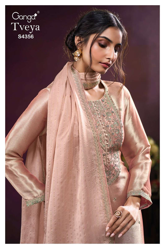 Ganga Fashion Tveya 4356 Pure Bemberg Silk Dress Material