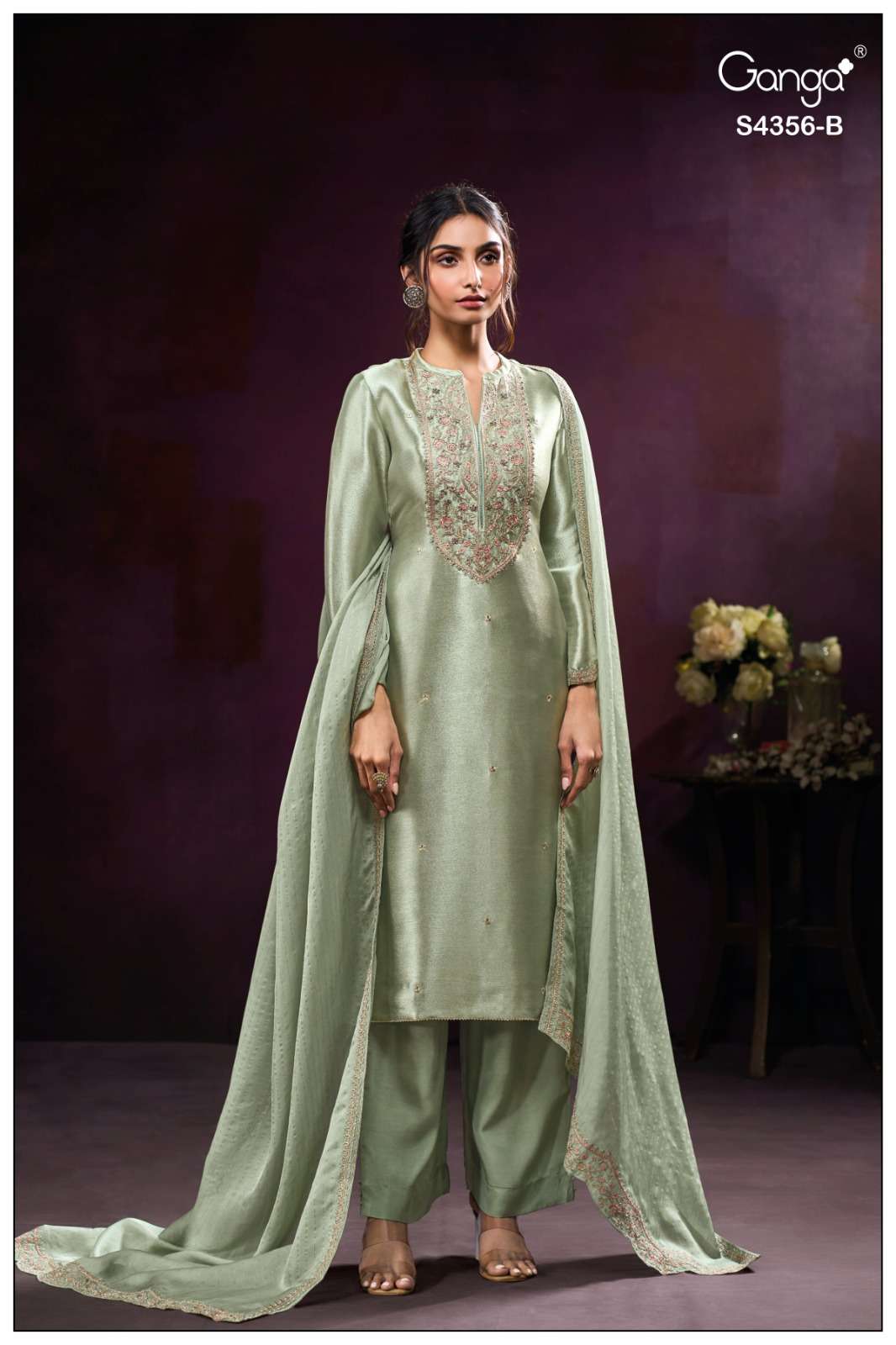 Ganga Fashion Tveya 4356 Pure Bemberg Silk Dress Material