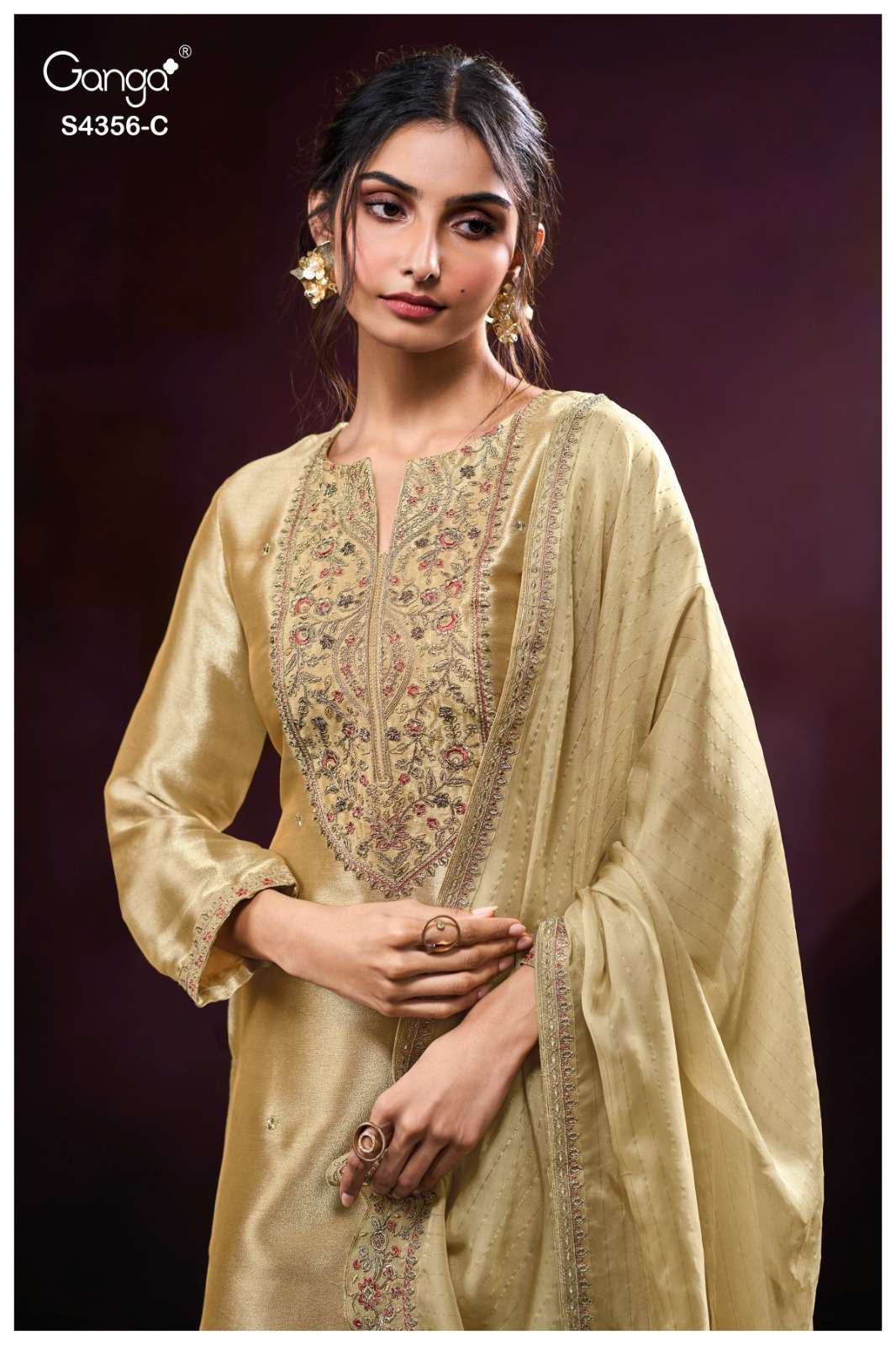 Ganga Fashion Tveya 4356 Pure Bemberg Silk Dress Material