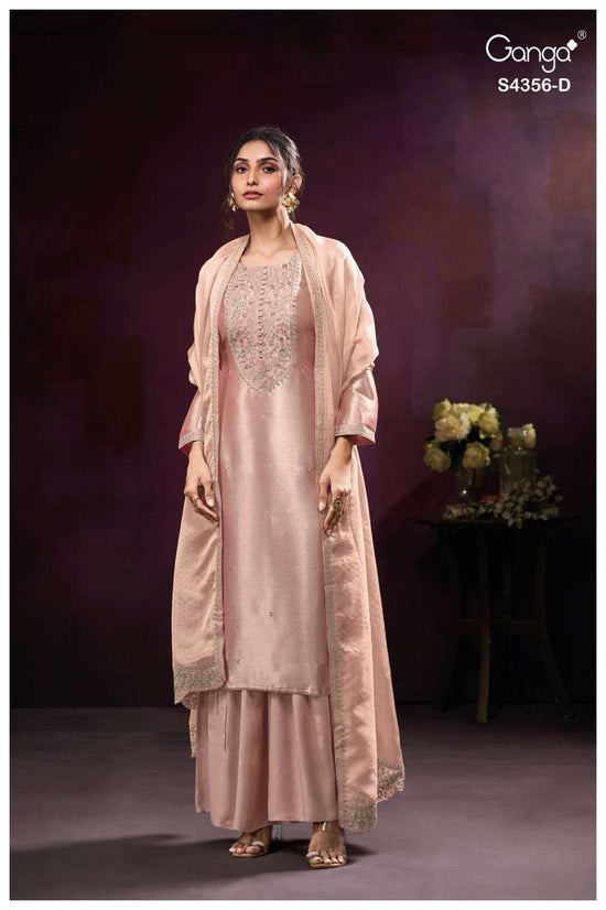 Ganga Fashion Tveya 4356 Pure Bemberg Silk Dress Material