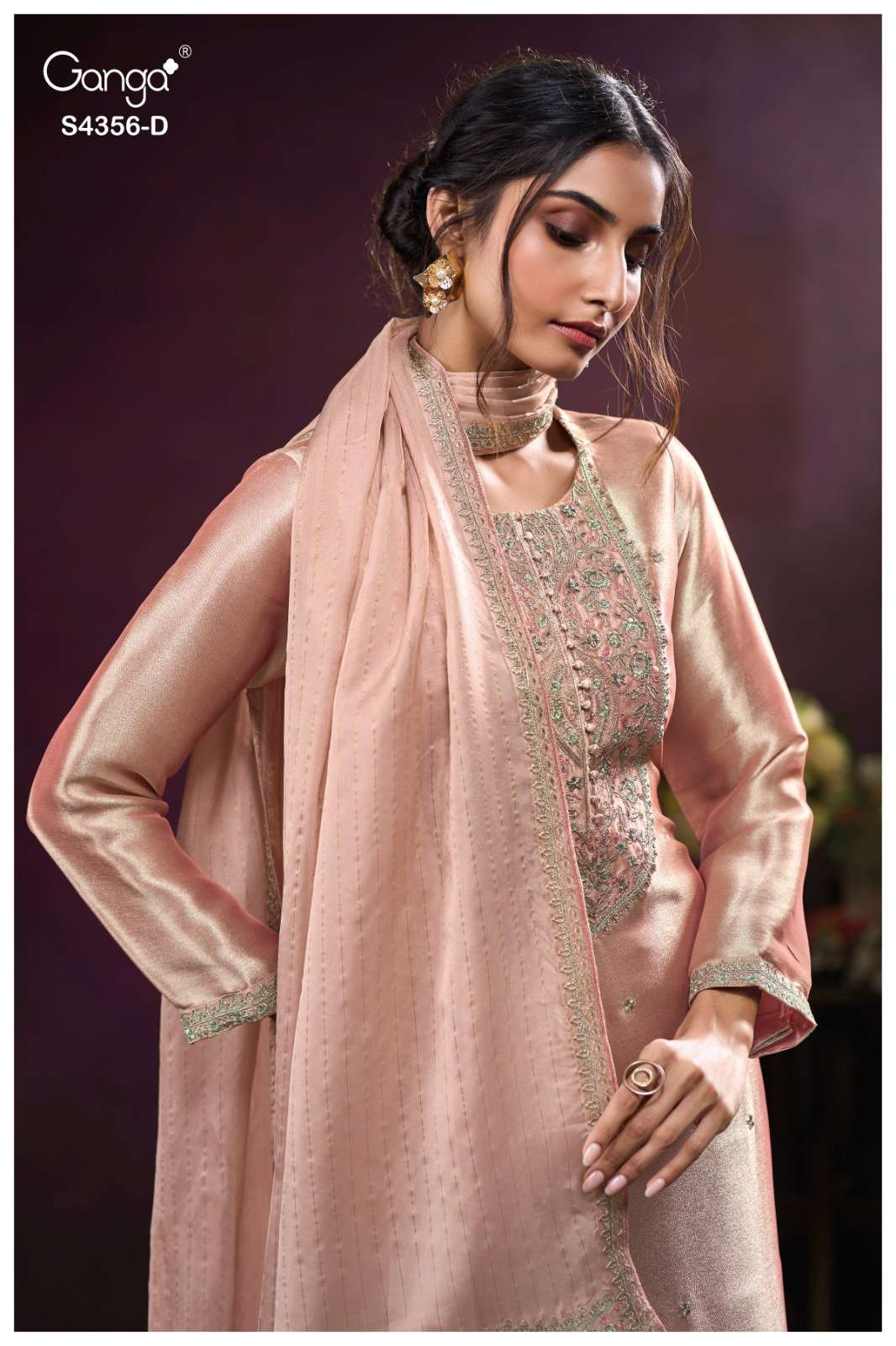 Ganga Fashion Tveya 4356 Pure Bemberg Silk Dress Material