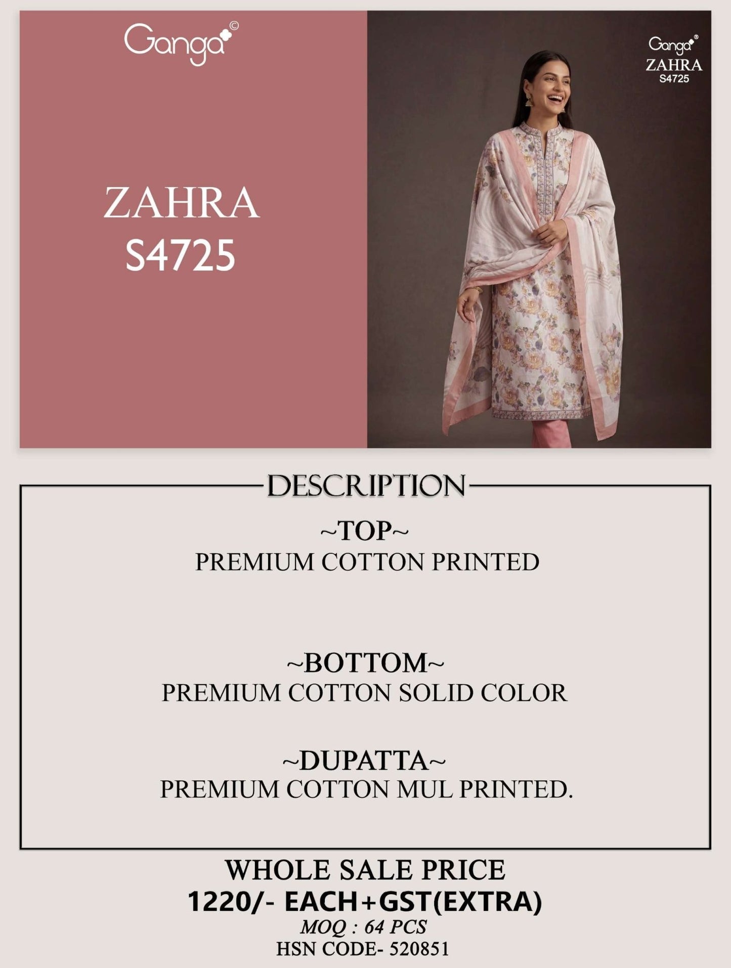 Ganga Zahra 4725 - Amrah Wholesale