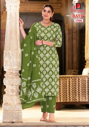 GANPATI BATIK Vol-15 Cotton Printed Stitched Suit Set