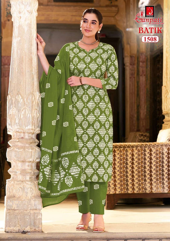 GANPATI BATIK Vol-15 Cotton Printed Stitched Suit Set