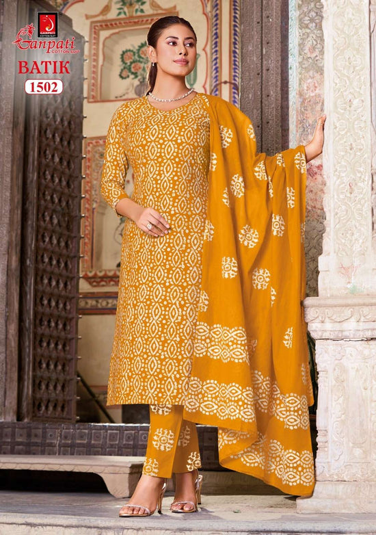 GANPATI BATIK Vol-15 Cotton Printed Stitched Suit Set