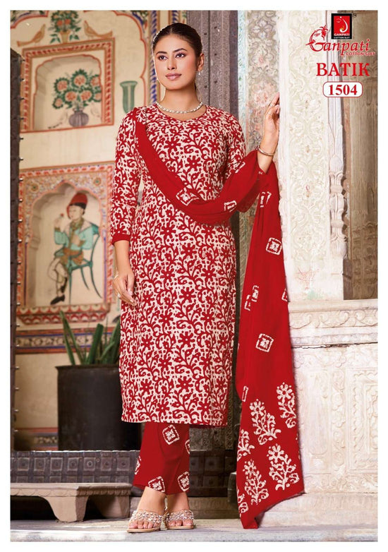 GANPATI BATIK Vol-15 Cotton Printed Stitched Suit Set