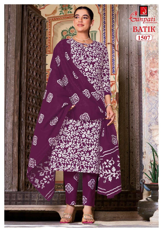 GANPATI BATIK Vol-15 Cotton Printed Stitched Suit Set