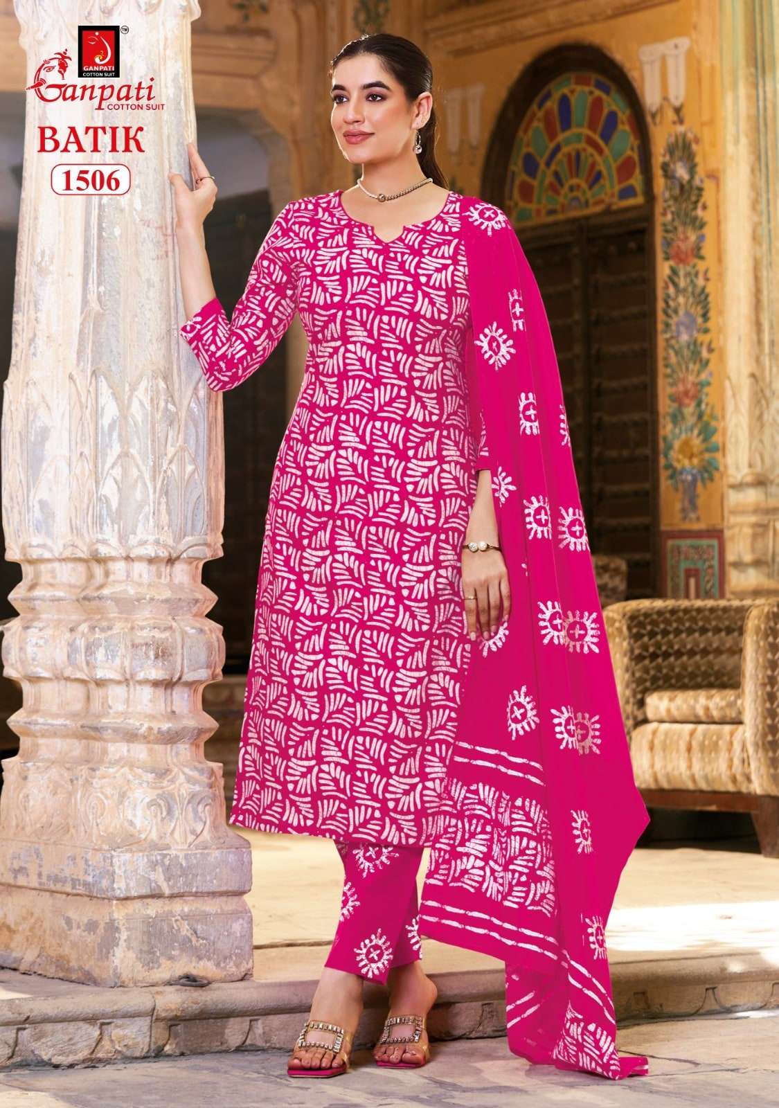 GANPATI BATIK Vol-15 Cotton Printed Stitched Suit Set