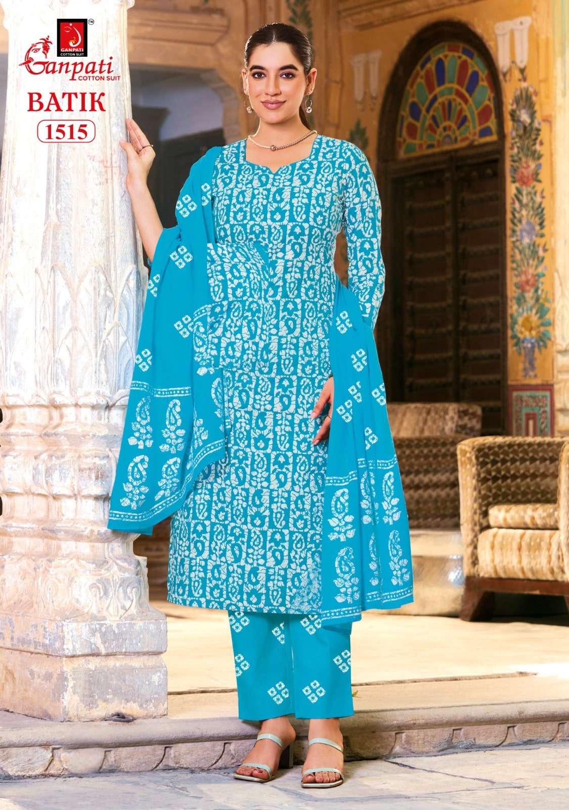 GANPATI BATIK Vol-15 Cotton Printed Stitched Suit Set