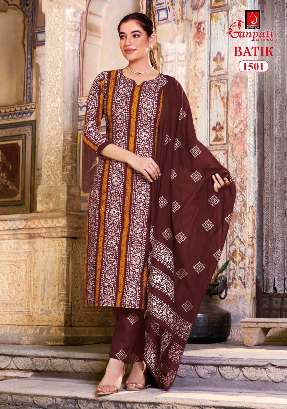 GANPATI BATIK Vol-15 Cotton Printed Stitched Suit Set