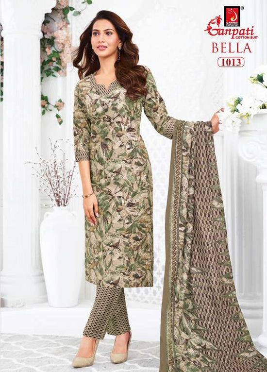 Ganpati Cotton Bella Vol 10 Pure Cotton Kurti Pant Dupatta Set