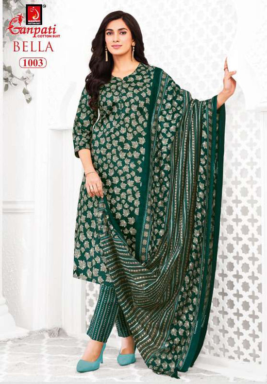 Ganpati Cotton Bella Vol 10 Pure Cotton Kurti Pant Dupatta Set