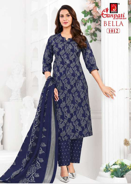 Ganpati Cotton Bella Vol 10 Pure Cotton Kurti Pant Dupatta Set