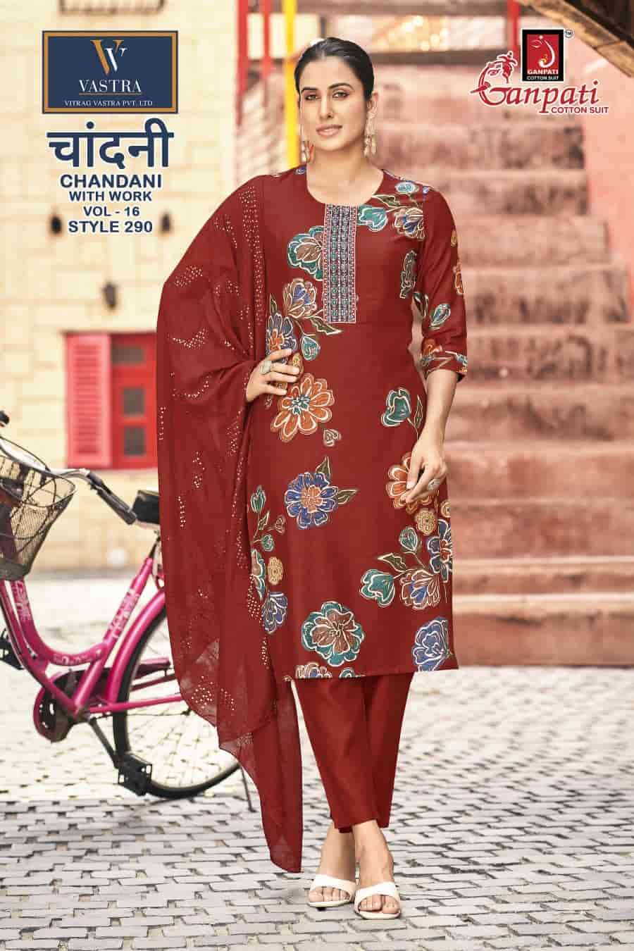 Ganpati Chandani Vol 16 Vatican Slub Foil Print Kurti Pant Dupatta Set - Amrah Wholesale