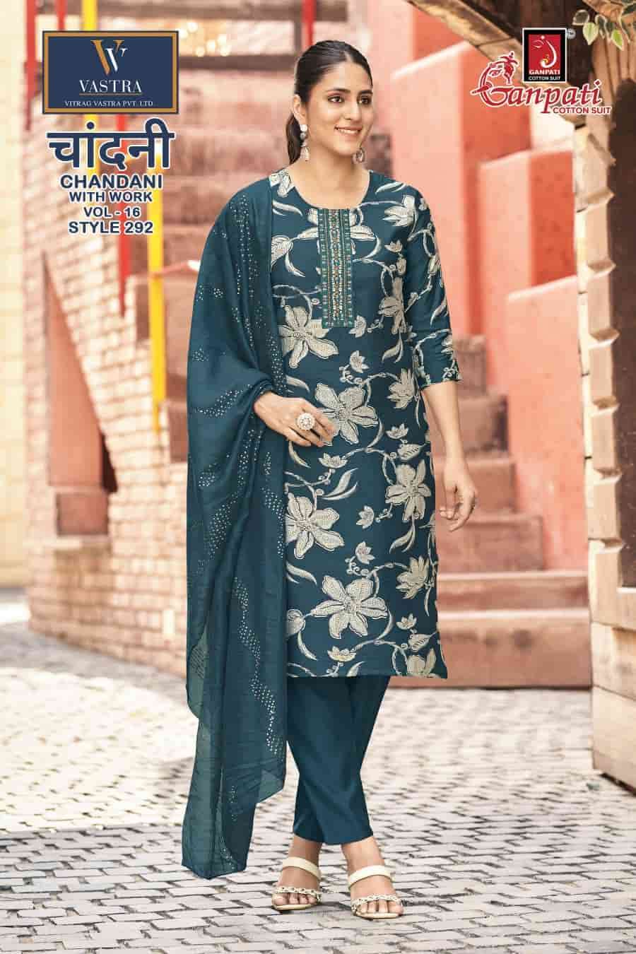 Ganpati Chandani Vol 16 Vatican Slub Foil Print Kurti Pant Dupatta Set - Amrah Wholesale