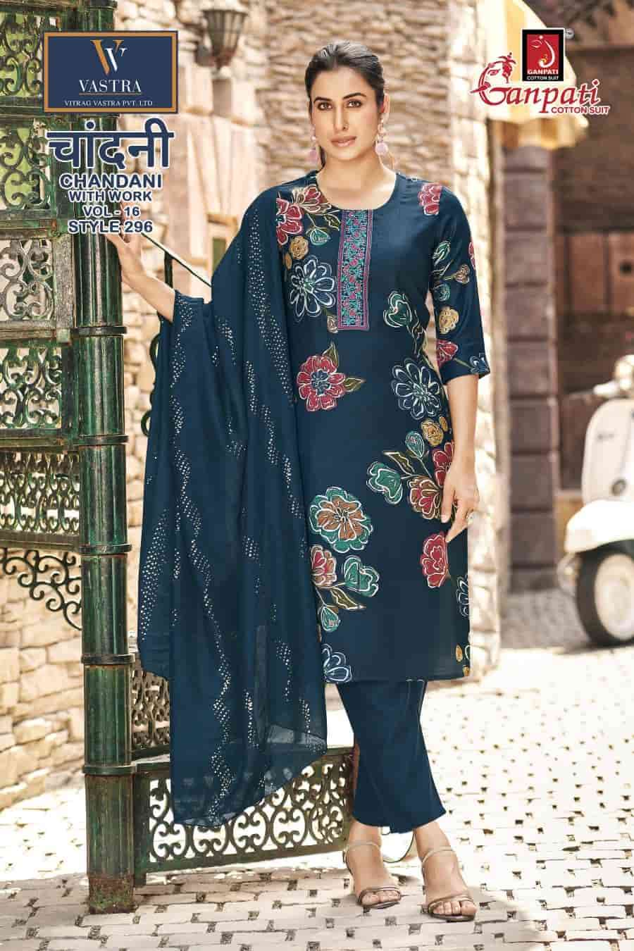 Ganpati Chandani Vol 16 Vatican Slub Foil Print Kurti Pant Dupatta Set - Amrah Wholesale