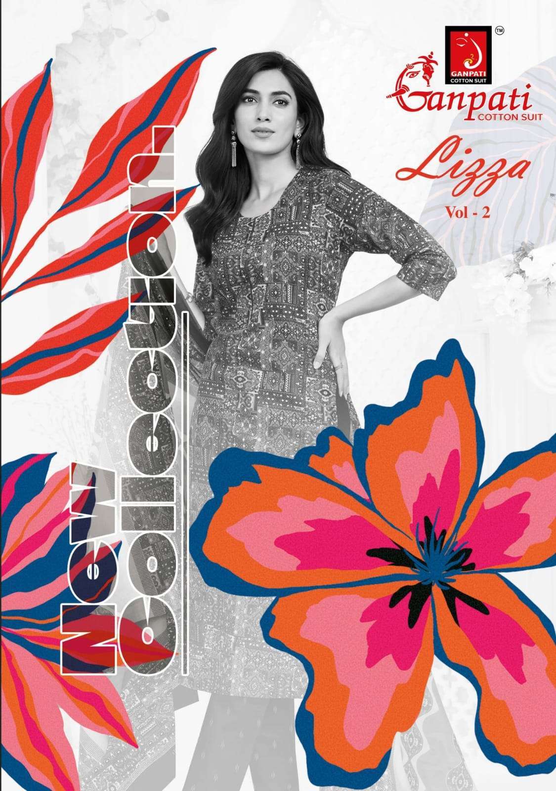 Ganpati Cotton Lizza Vol 2 Cotton Kurti Pant Dupatta Set - Amrah Wholesale