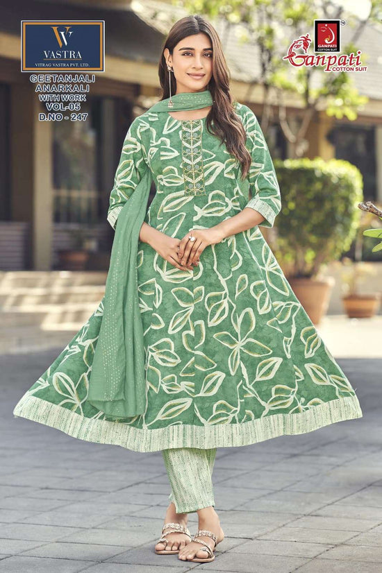 Ganpati Cotton Geetanjali Anarkali Vol 5 Rayon Anarkali Suit Set