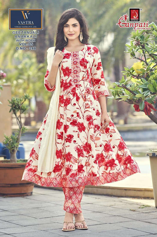 Ganpati Cotton Geetanjali Anarkali Vol 5 Rayon Anarkali Suit Set