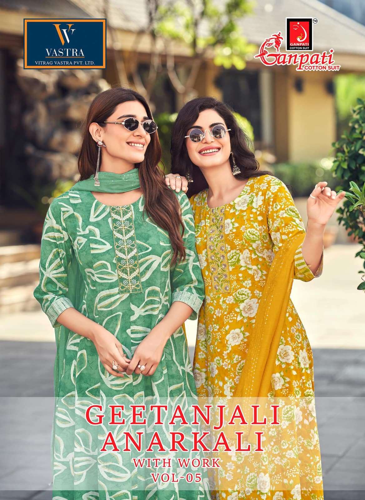 Ganpati Cotton Geetanjali Anarkali Vol 5 Rayon Anarkali Suit Set