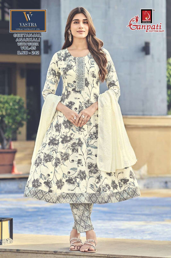 Ganpati Cotton Geetanjali Anarkali Vol 5 Rayon Anarkali Suit Set