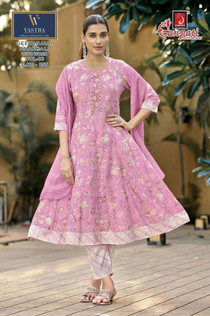 Ganpati Geetanjali Anarkali Vol 6 Rayon Slub Salwar Suit Set