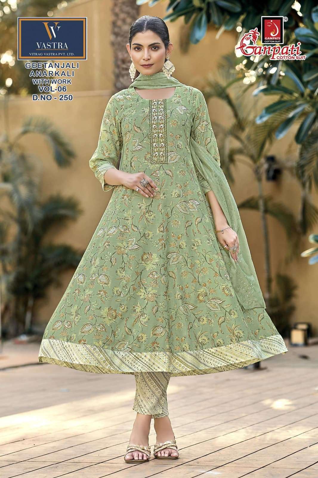 Ganpati Geetanjali Anarkali Vol 6 Rayon Slub Salwar Suit Set