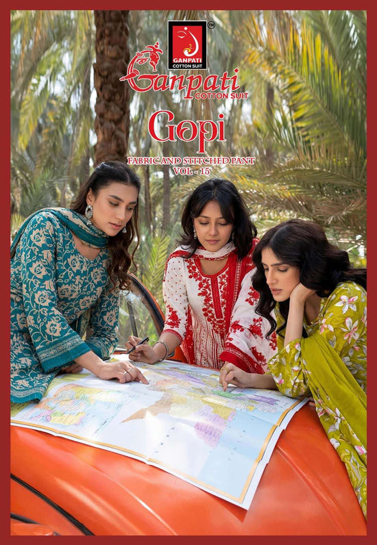Ganpati Cotton Gopi Vol 15 Cotton Salwar Suit Set