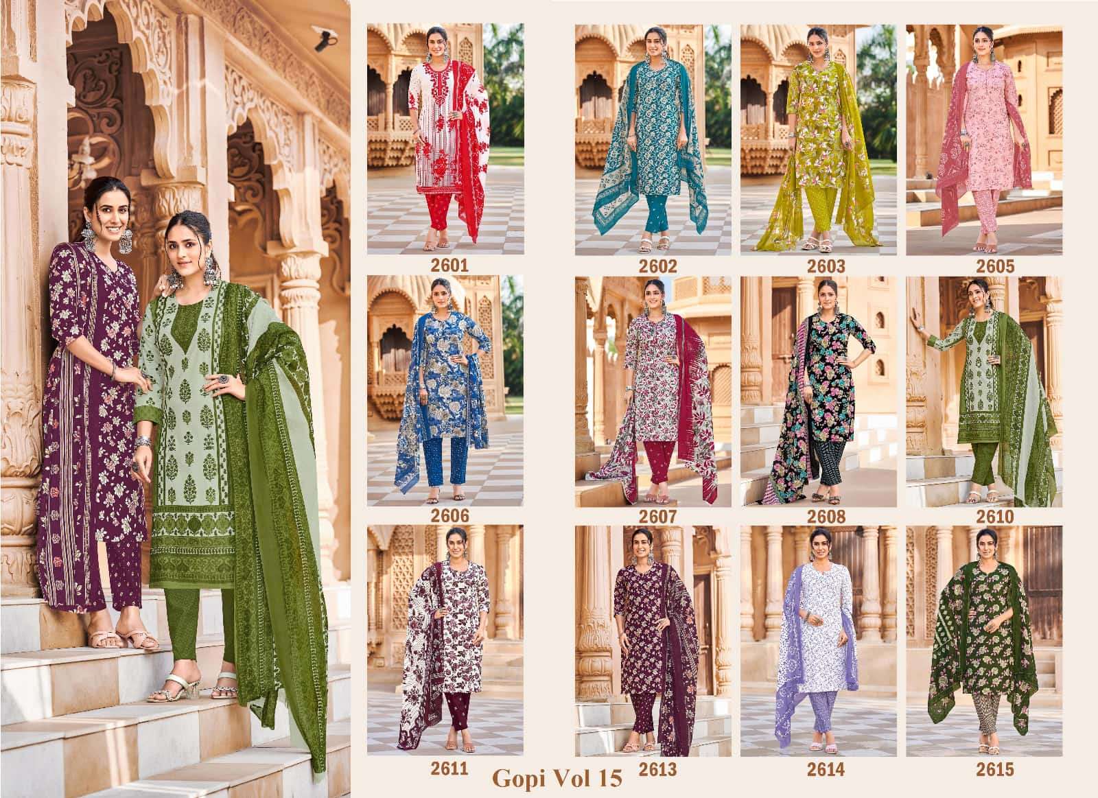 Ganpati Cotton Gopi Vol 15 Cotton Salwar Suit Set