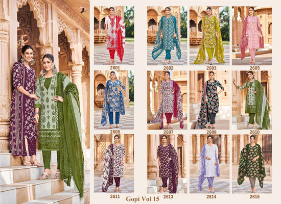 Ganpati Cotton Gopi Vol 15 Cotton Salwar Suit Set