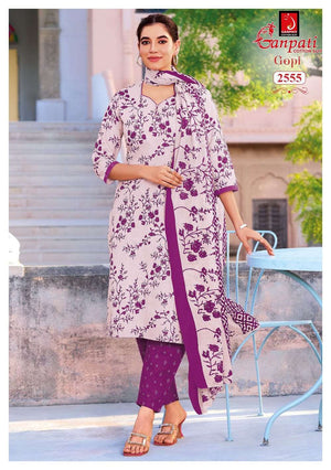 Ganpati Gopi Vol 16 Pure Cotton Kurti Bottom Dupatta Set