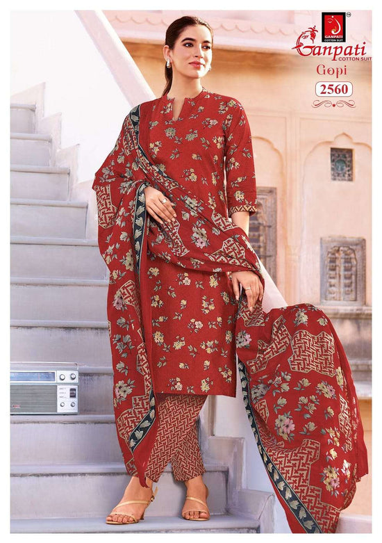 Ganpati Gopi Vol 16 Pure Cotton Kurti Bottom Dupatta Set