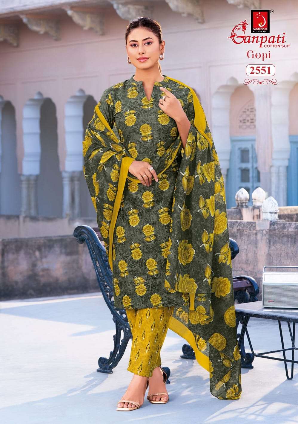 Ganpati Gopi Vol 16 Pure Cotton Kurti Bottom Dupatta Set