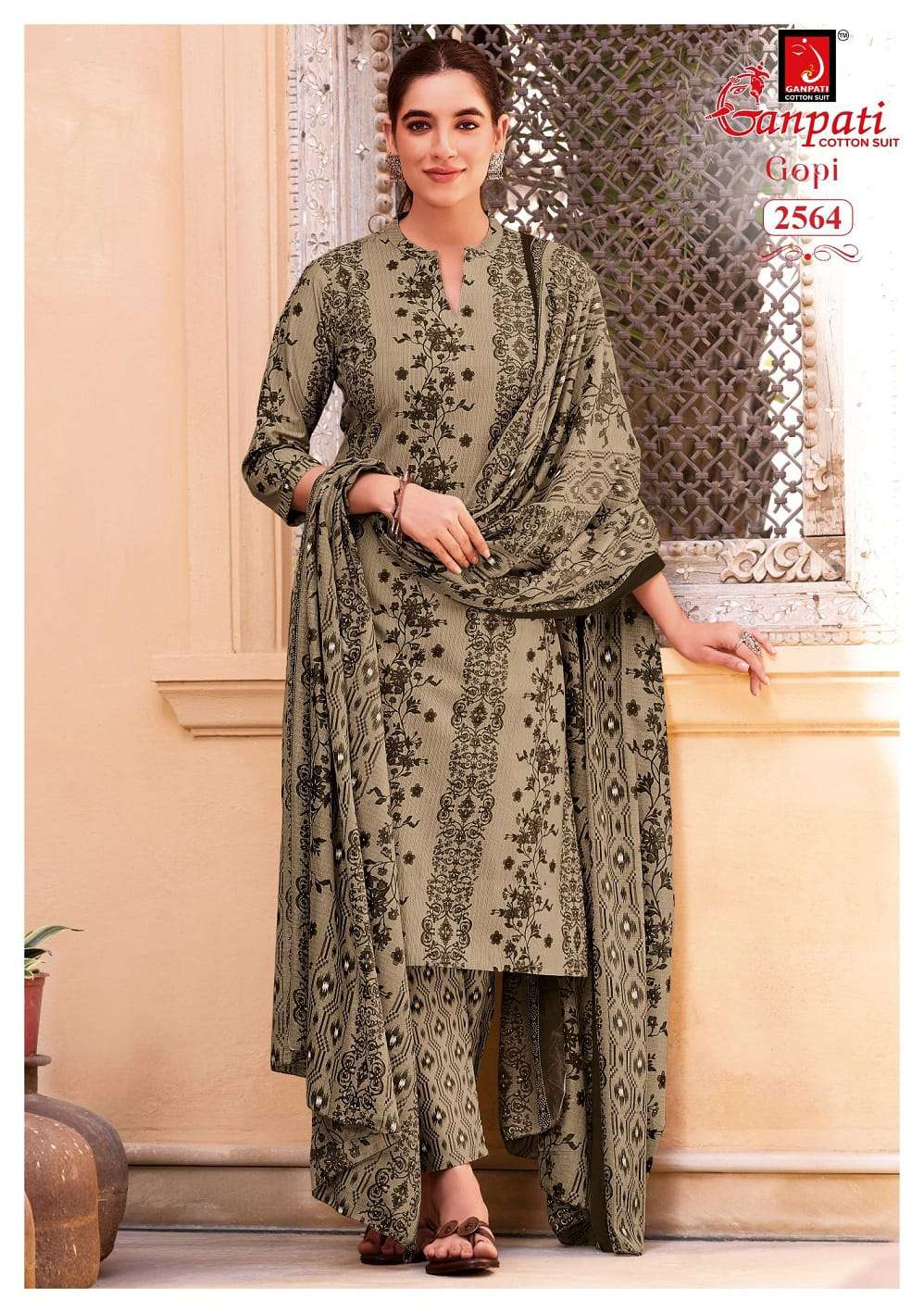Ganpati Gopi Vol 16 Pure Cotton Kurti Bottom Dupatta Set