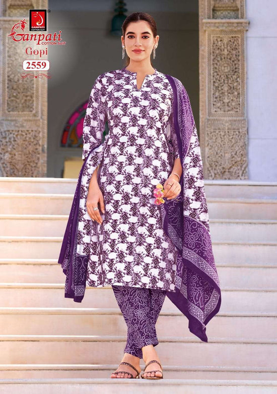 Ganpati Gopi Vol 16 Pure Cotton Kurti Bottom Dupatta Set