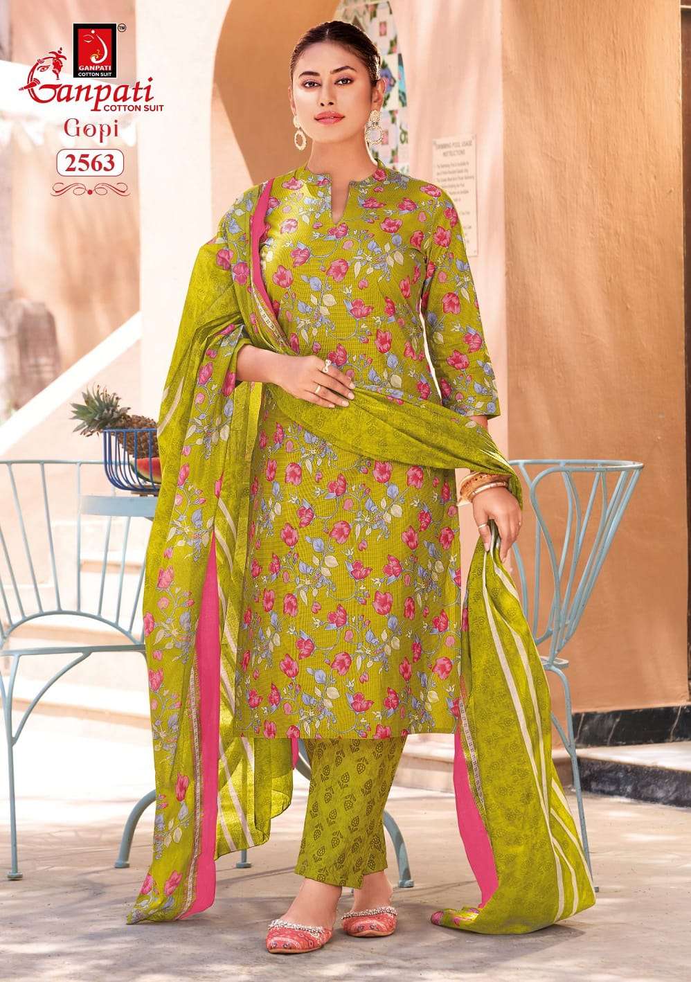 Ganpati Gopi Vol 16 Pure Cotton Kurti Bottom Dupatta Set